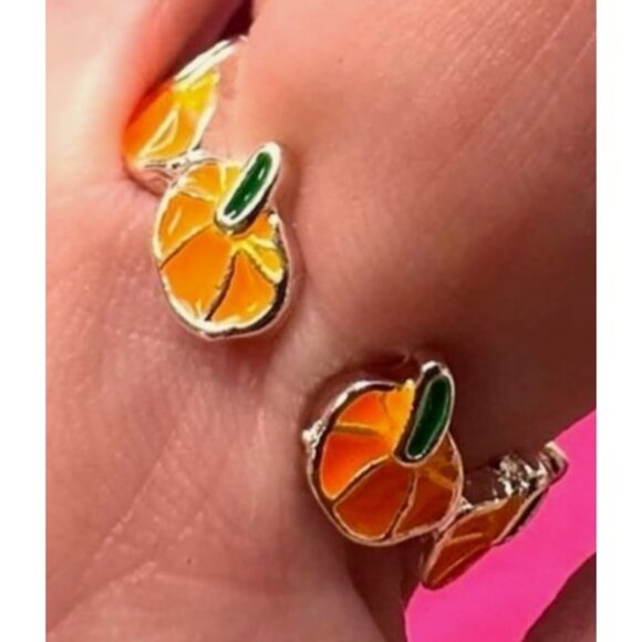 Pumpkin Ring New Orange Silver Adjustable Thanksgiving Autumn Jewelry Fe… - Picture 8 of 12